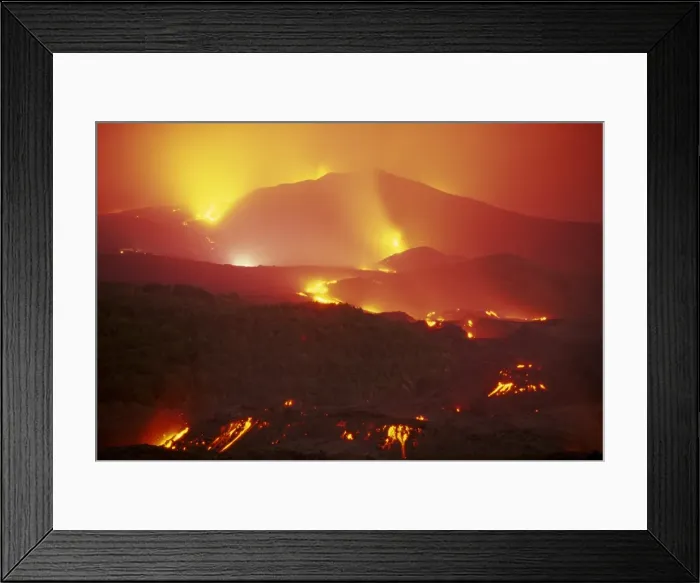 Framed Print : Lava flow from the Monti Calcarazzi fissure that threatened Framed Print : Lava flow from the Monti Calcarazzi fissure that threatened