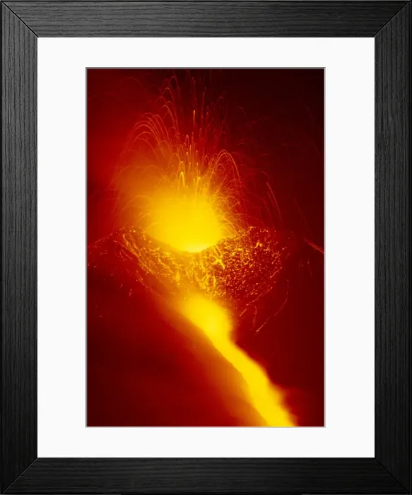 Framed Print : Eruption and lava flow from the Monti Calcarazzi fissure Framed Print : Eruption and lava flow from the Monti Calcarazzi fissure