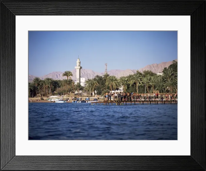 Framed Print : Youths swimming from jetty Framed Print : Youths swimming from jetty