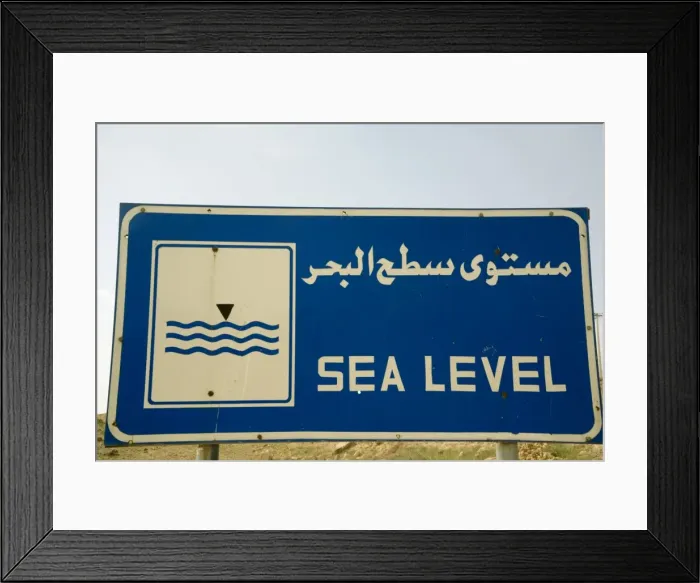 Framed Print : Sea Level sign Framed Print : Sea Level sign