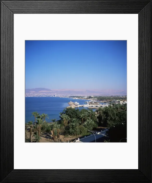 Framed Print : View over Red Sea resort marina and beach hotels towards Framed Print : View over Red Sea resort marina and beach hotels towards