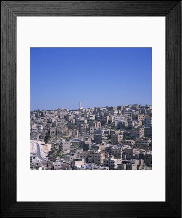 Framed Print : Aerial view over the Jebel al-Hussein area of Amman Framed Print : Aerial view over the Jebel al-Hussein area of Amman