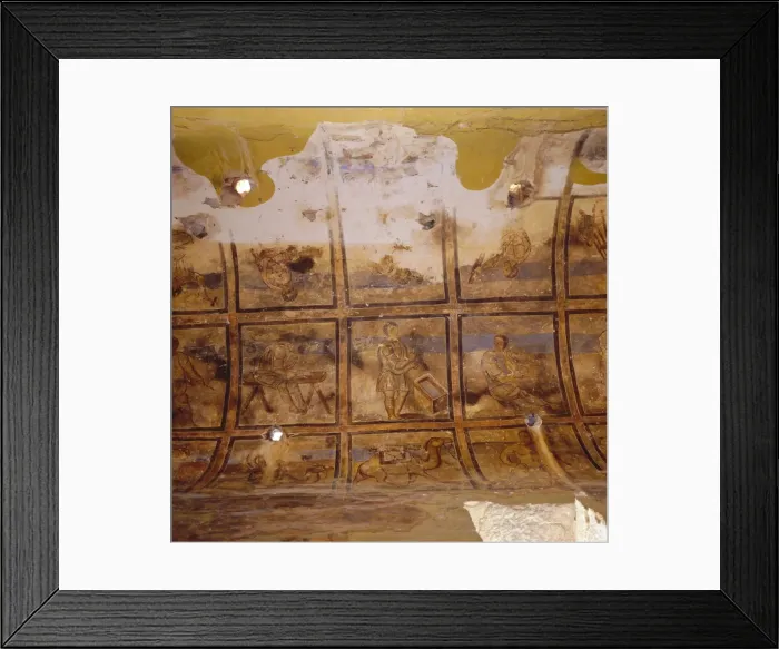 Framed Print : Frescos of artisans on side aisle ceiling Framed Print : Frescos of artisans on side aisle ceiling