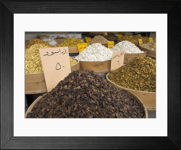 Framed Print : Seed and nut stall near King Hussein mosque in downtown area Framed Print : Seed and nut stall near King Hussein mosque in downtown area