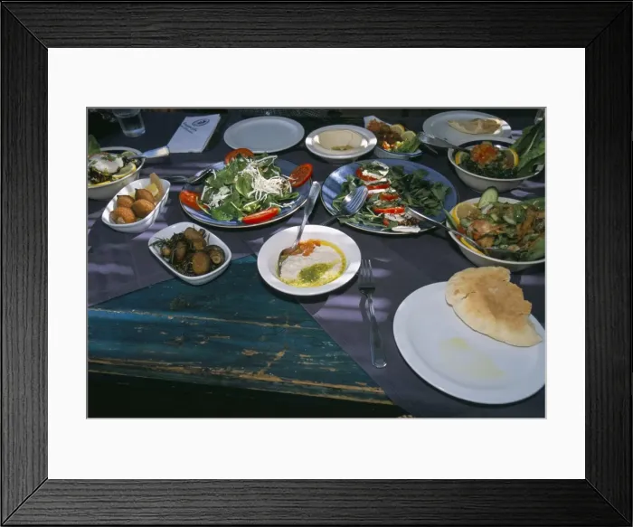 Framed Print : Food at the Haret Idoudna restaurant Framed Print : Food at the Haret Idoudna restaurant