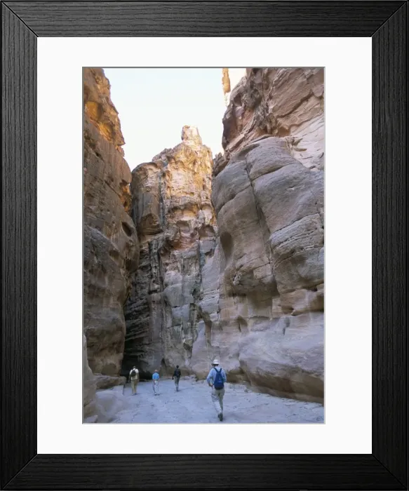 Framed Print : Tourists walking in the Siq Framed Print : Tourists walking in the Siq