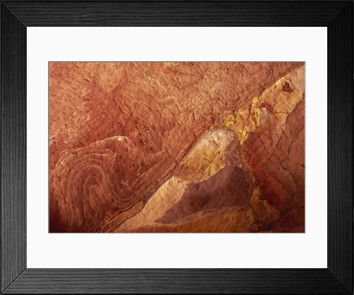 Framed Print : Close-up of polychromic sandstone rock patterns Framed Print : Close-up of polychromic sandstone rock patterns