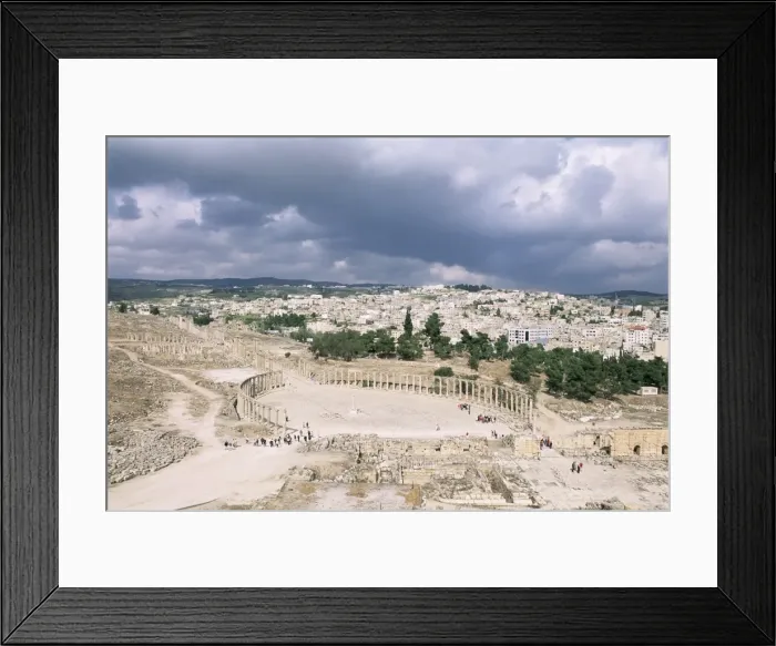 Framed Print : Archaeological site and town of Jerash Framed Print : Archaeological site and town of Jerash