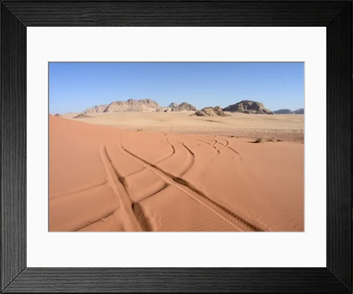 Framed Print : Car tracks in the sand Framed Print : Car tracks in the sand