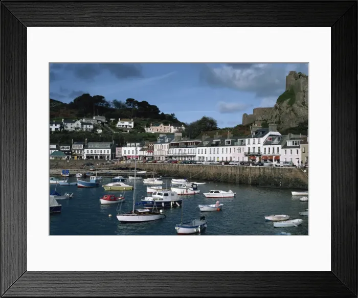 Framed Print : Harbour at Mont Orgueil Framed Print : Harbour at Mont Orgueil