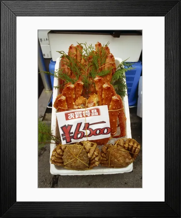 Framed Print : Expensive delicacies in the seafood market at Hakodate Framed Print : Expensive delicacies in the seafood market at Hakodate