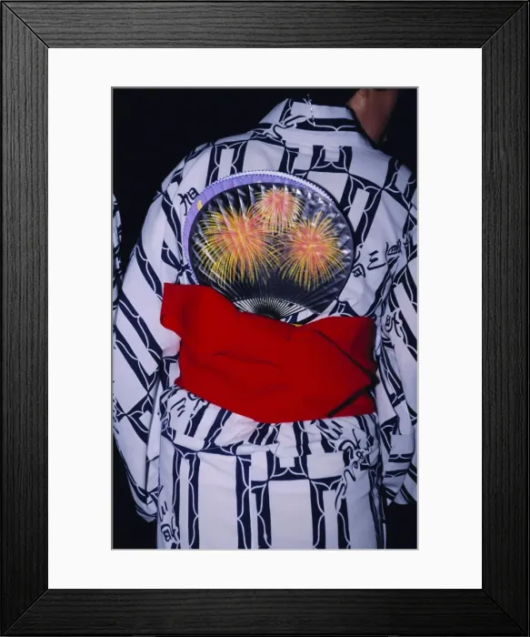 Framed Print : Rear view of a traditional kimono Framed Print : Rear view of a traditional kimono