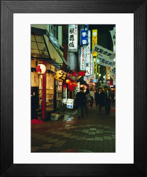 Framed Print : Street scene at night Framed Print : Street scene at night