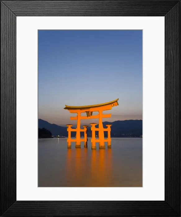 Framed Print : The vermillion coloured floating torii gate Framed Print : The vermillion coloured floating torii gate