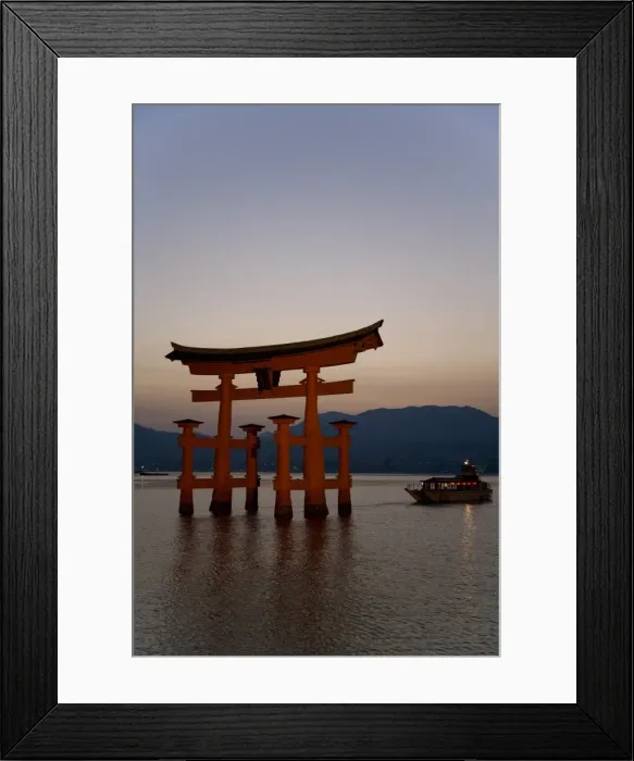 Framed Print : Vermillion coloured floating torii gate Framed Print : Vermillion coloured floating torii gate
