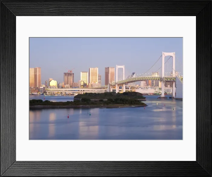 Framed Print : Tokyo Tower and the skyline of central Tokyo illuminated at sunrise Framed Print : Tokyo Tower and the skyline of central Tokyo illuminated at sunrise