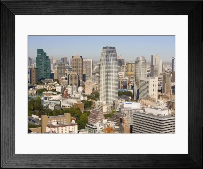 Framed Print : Elevated view of the central Tokyo skyline from Framed Print : Elevated view of the central Tokyo skyline from