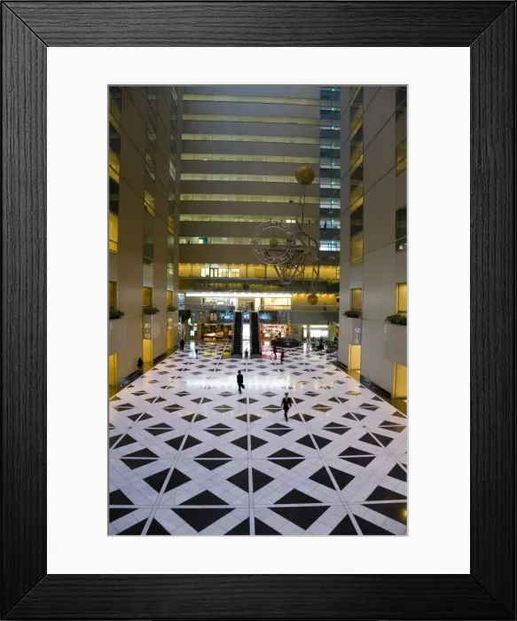 Framed Print : Elevated view of businessmen inside the Shinjuku NS Building Framed Print : Elevated view of businessmen inside the Shinjuku NS Building