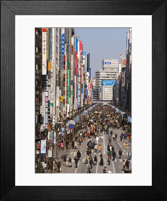 Framed Print : Elevated view along Chuo-dori Framed Print : Elevated view along Chuo-dori