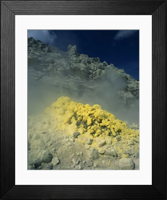 Framed Print : Steam and sulphur deposits at the Io-San sulphur vents Framed Print : Steam and sulphur deposits at the Io-San sulphur vents