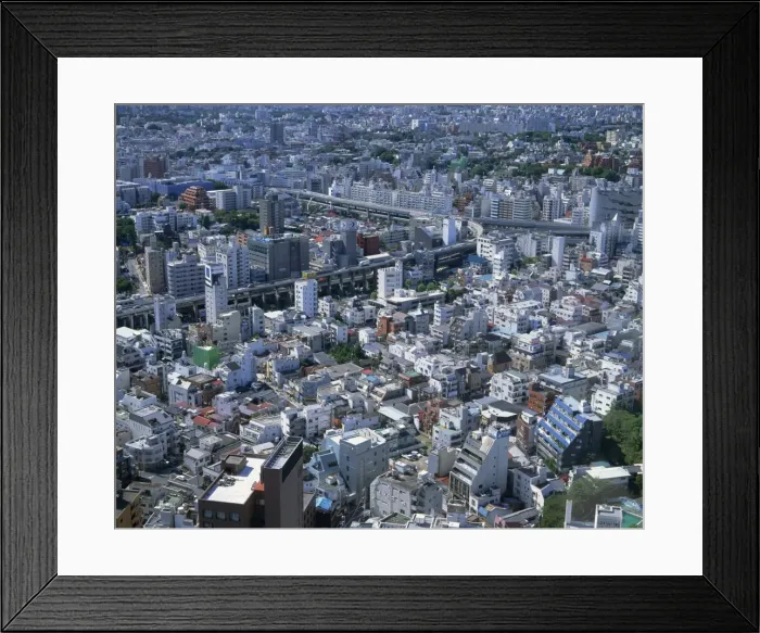 Framed Print : Aerial of the skyline of Tokyo