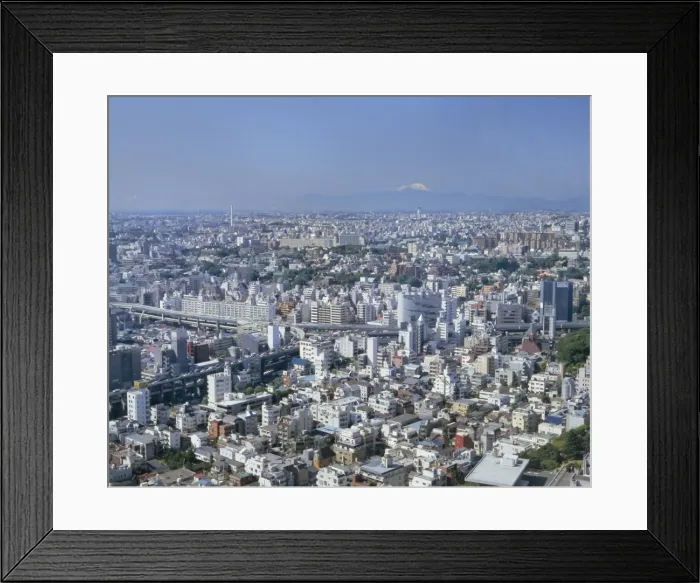 Framed Print : City skyline with Mount Fuji in the distance Framed Print : City skyline with Mount Fuji in the distance