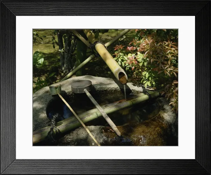 Framed Print : Water fountain in the grounds of a temple in Kyoto Framed Print : Water fountain in the grounds of a temple in Kyoto