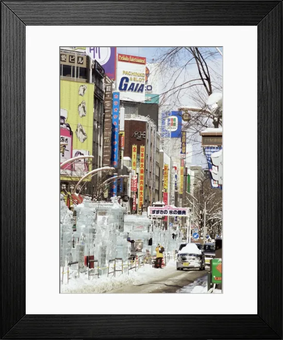 Framed Print : Ice sculptures in Susukino street Framed Print : Ice sculptures in Susukino street