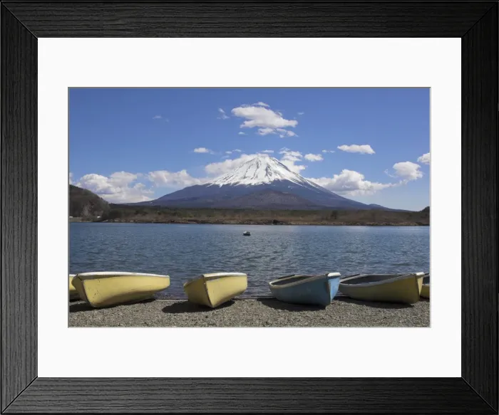 Framed Print : Small boats beside Lake Shoji Framed Print : Small boats beside Lake Shoji