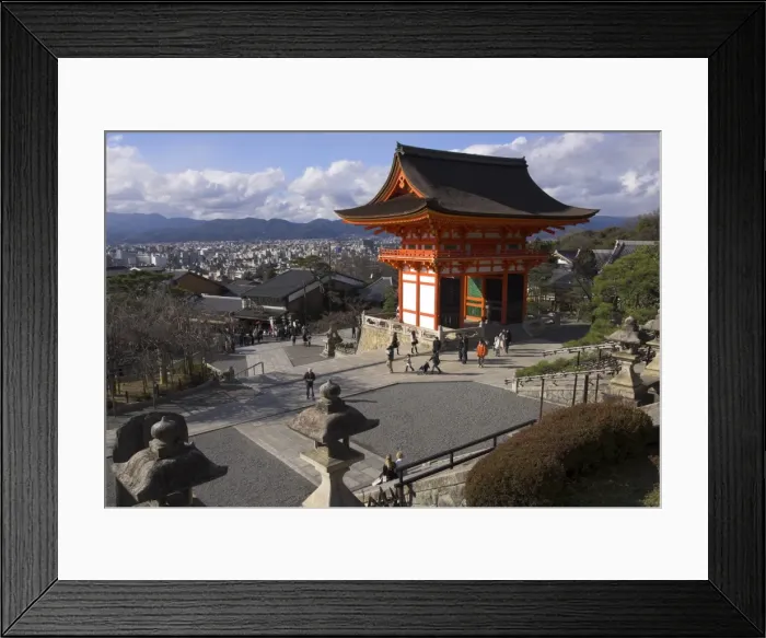 Framed Print : Main entrance torii with city in background Framed Print : Main entrance torii with city in background