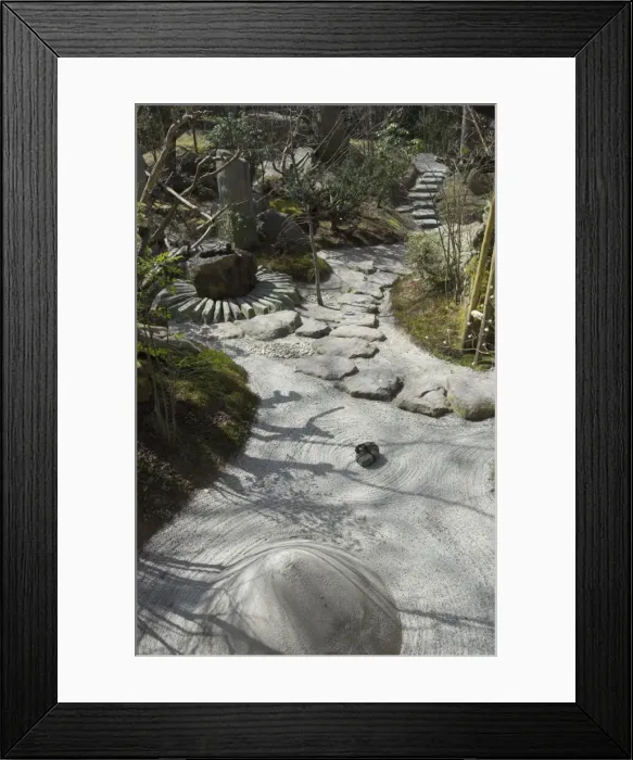 Framed Print : View of Japanese garden with stones Framed Print : View of Japanese garden with stones