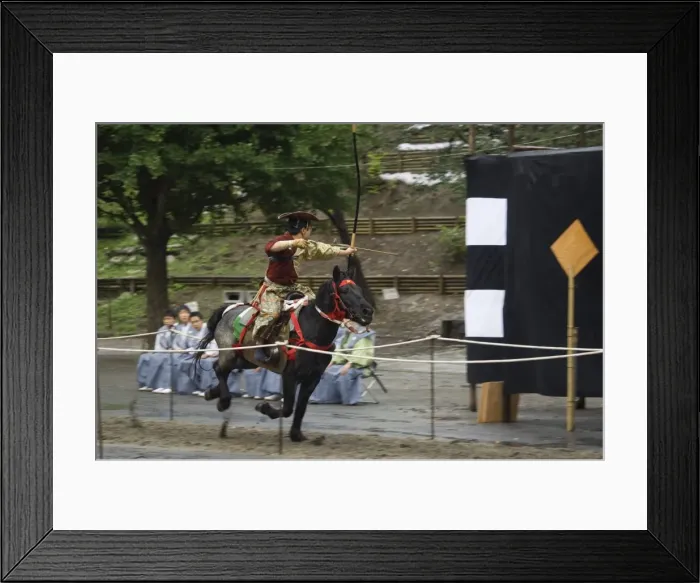 Framed Print : Traditional costume and horse