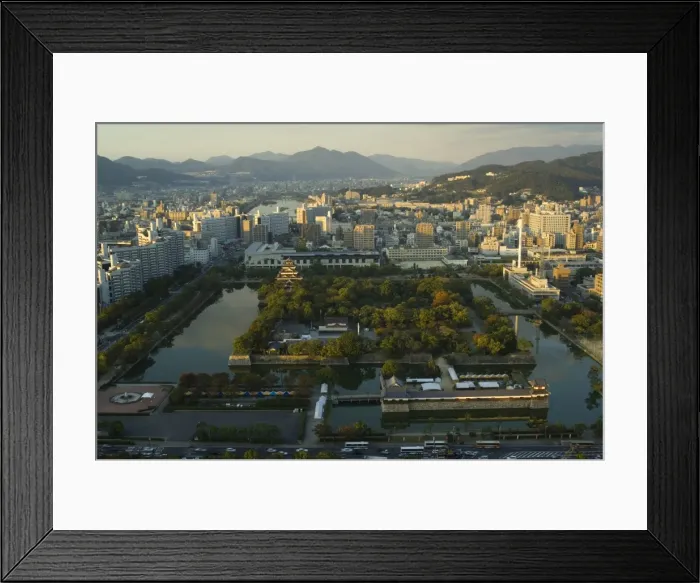 Framed Print : Hiroshima Castle and city view Framed Print : Hiroshima Castle and city view