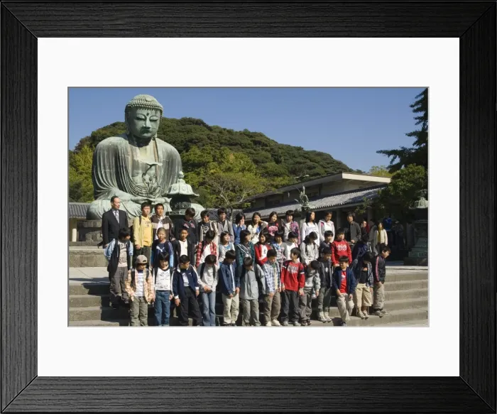 Framed Print : School children at The Big Buddha statue Framed Print : School children at The Big Buddha statue