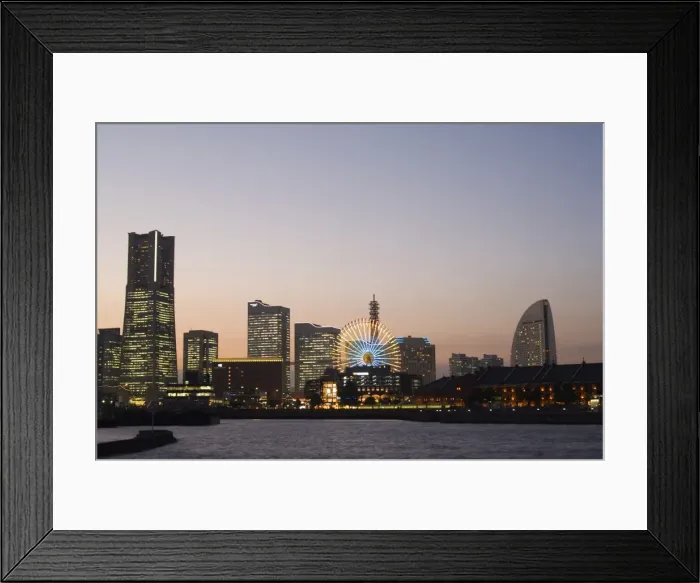 Framed Print : Landmark tower and big wheel at night Framed Print : Landmark tower and big wheel at night