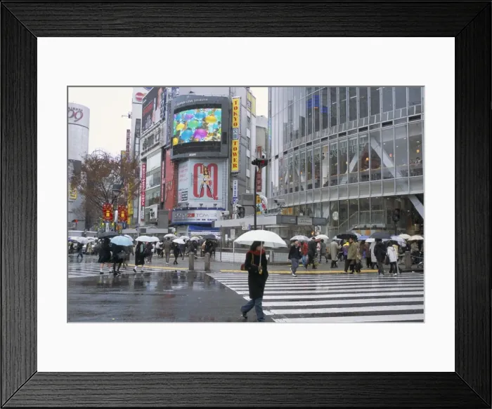 Framed Print : Street scene in the rain Framed Print : Street scene in the rain