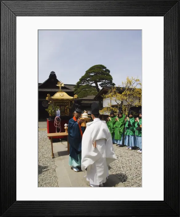Framed Print : Priests in ritual procession at Takayama spring festival Framed Print : Priests in ritual procession at Takayama spring festival