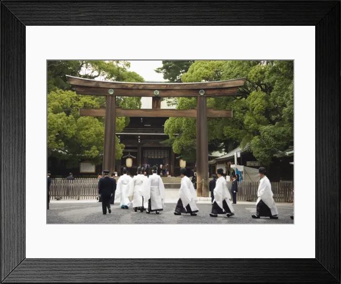 Framed Print : Procession of temple priests on Culture Day Holiday Framed Print : Procession of temple priests on Culture Day Holiday