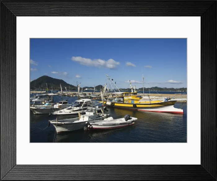 Framed Print : Fishing boats at Matsuyama Harbour Framed Print : Fishing boats at Matsuyama Harbour