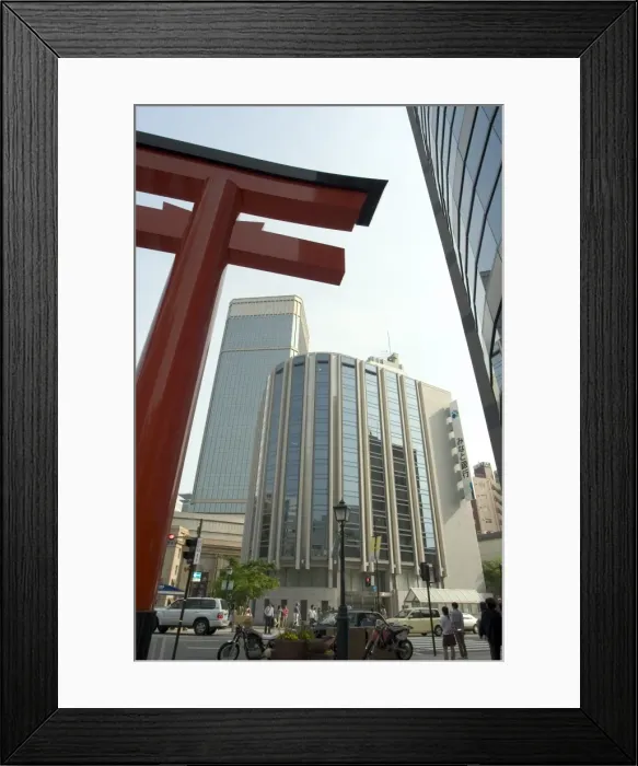 Framed Print : Tori gate, skyscrapers Framed Print : Tori gate, skyscrapers