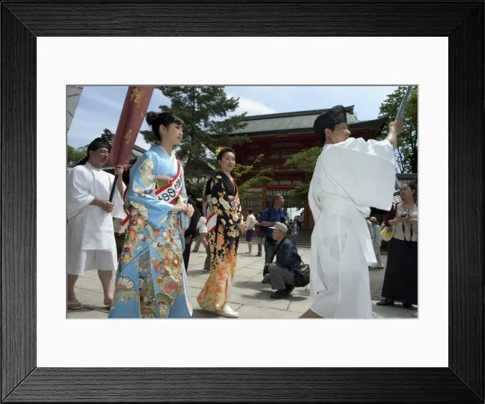 Framed Print : Traditional dress and procession for tea ceremony Framed Print : Traditional dress and procession for tea ceremony