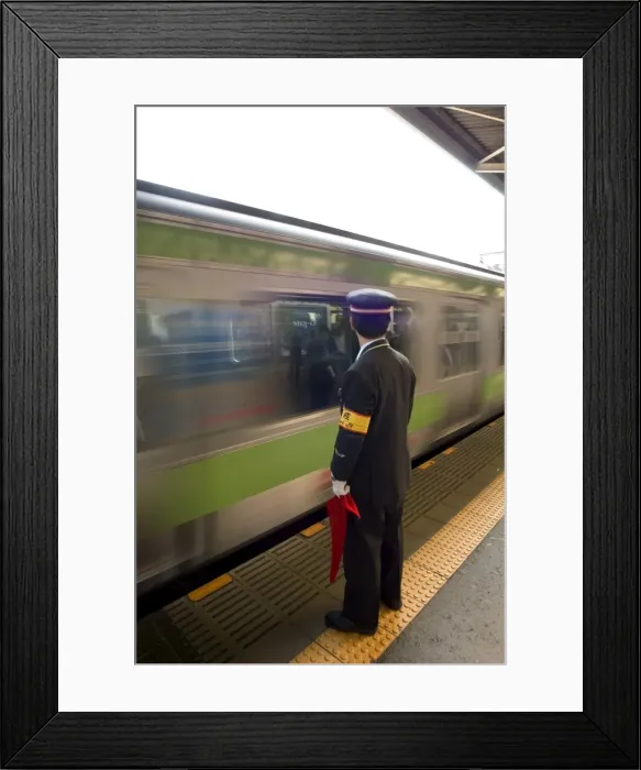 Framed Print : Platform conductor Framed Print : Platform conductor