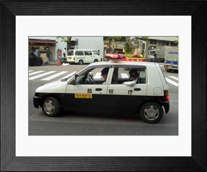 Framed Print : Small mini police car Framed Print : Small mini police car