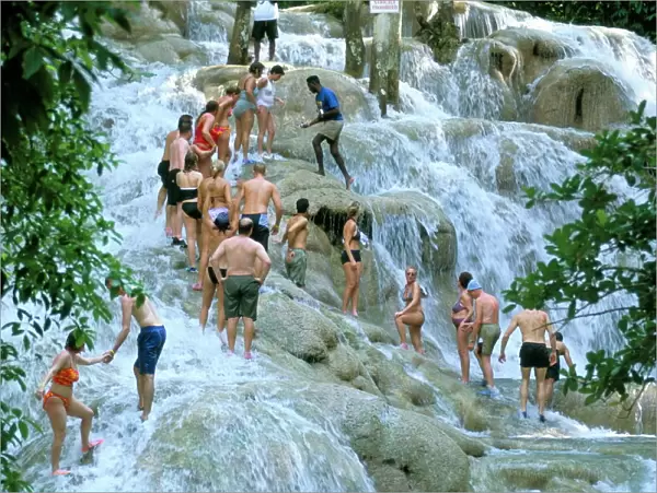 Tourists at Dunns River Falls