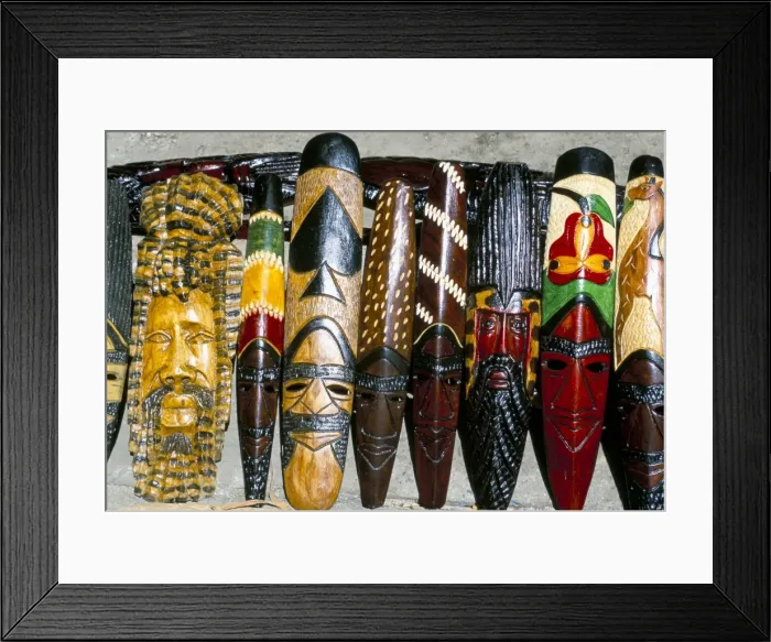 Framed Print : Souvenir masks for sale Framed Print : Souvenir masks for sale