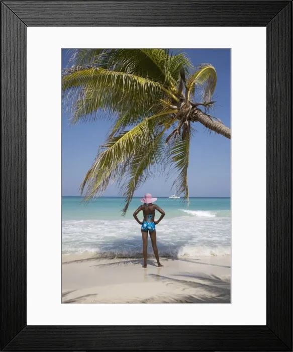 Framed Print : Jamaican woman on beach Framed Print : Jamaican woman on beach