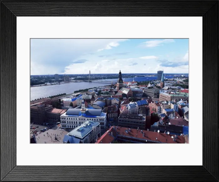 Framed Print : View of the Old Town and the Daugava River, from St Framed Print : View of the Old Town and the Daugava River, from St