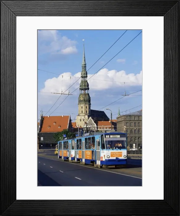 Framed Print : Tram, with St Framed Print : Tram, with St