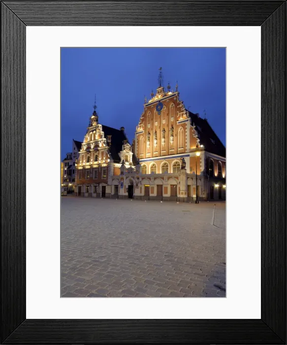 Framed Print : House of the Blackheads at night Framed Print : House of the Blackheads at night