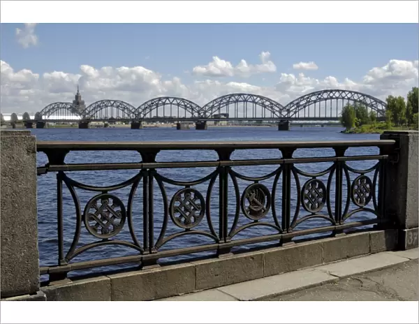 Railway bridge over the river Daugava